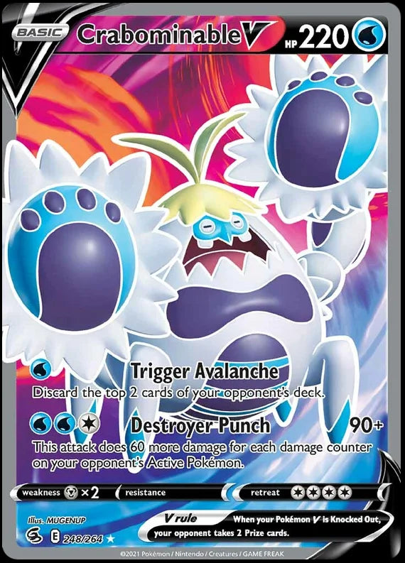 Crabominable V Fusion Strike Pokemon Card Singles 248/264