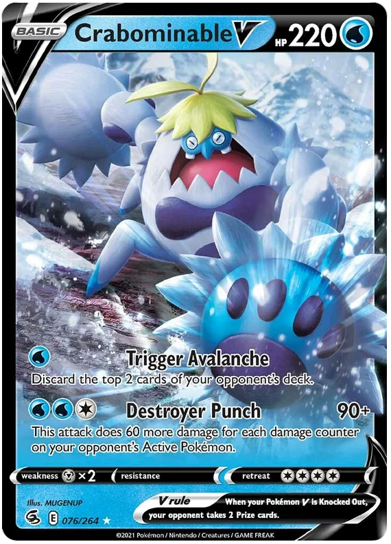 Crabominable V Fusion Strike Pokemon Card Singles 076/264