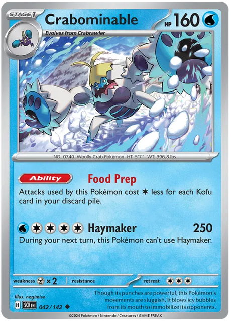 Crabominable Stellar Crown Pokemon Single Card 042/142