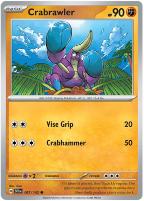 Crabrawler Stellar Crown Pokemon Single Card 087/142