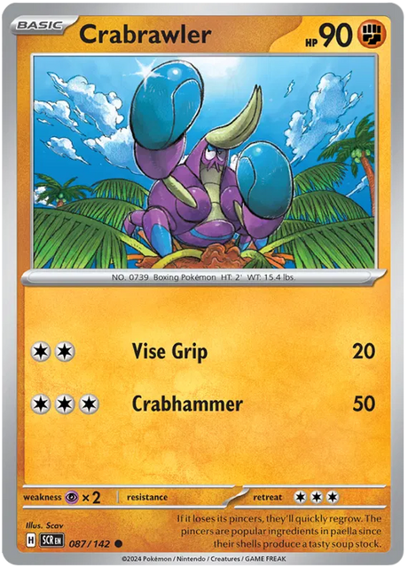Crabrawler Stellar Crown Pokemon Single Card 087/142