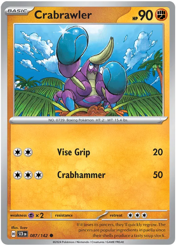 Crabrawler Stellar Crown Pokemon Single Card 087/142