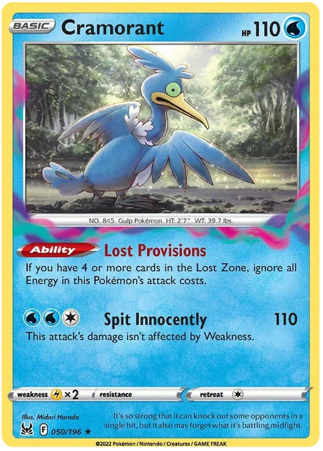 Cramorant Lost Origin Pokemon Single Card 050/196