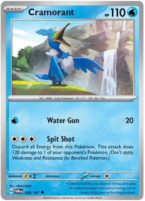 Cramorant Twilight Masquerade Pokemon Single 058/167