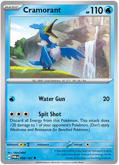 Cramorant Twilight Masquerade Pokemon Single 058/167