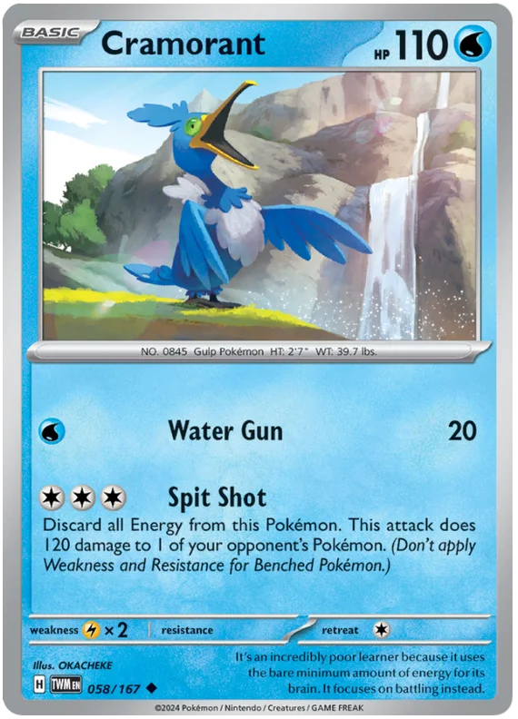 Cramorant Twilight Masquerade Pokemon Single 058/167