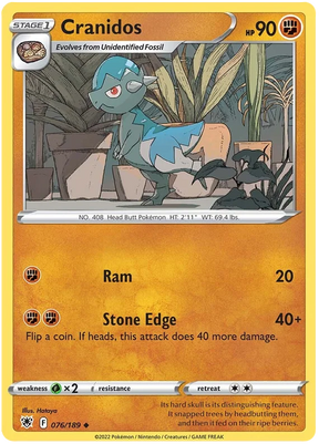 Cranidos Astral Radiance Pokemon Card Singles 076/189