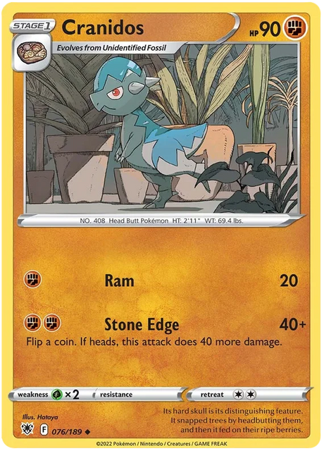 Cranidos Astral Radiance Pokemon Card Singles 076/189