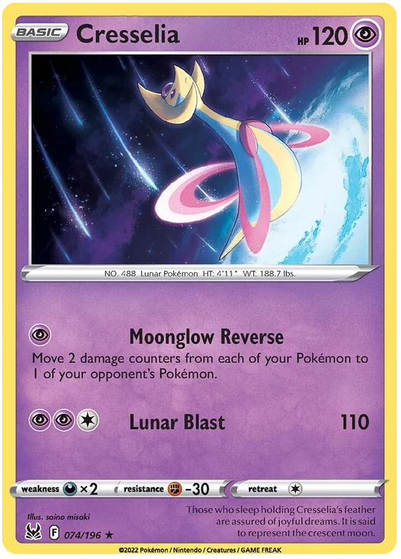 Cresselia Lost Origin Pokemon Single Card 074/196