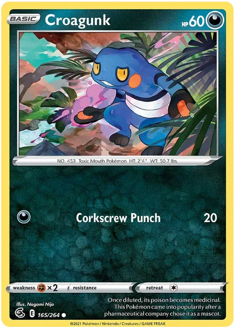 Croagunk Fusion Strike Pokemon Card Singles 165/264