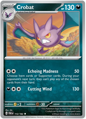 Crobat Paradox Rift Single Pokemon Card 112/182