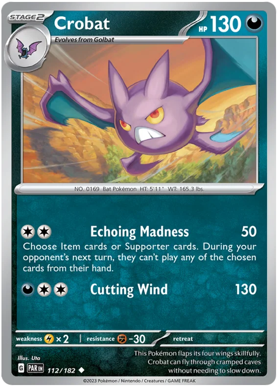 Crobat Paradox Rift Single Pokemon Card 112/182