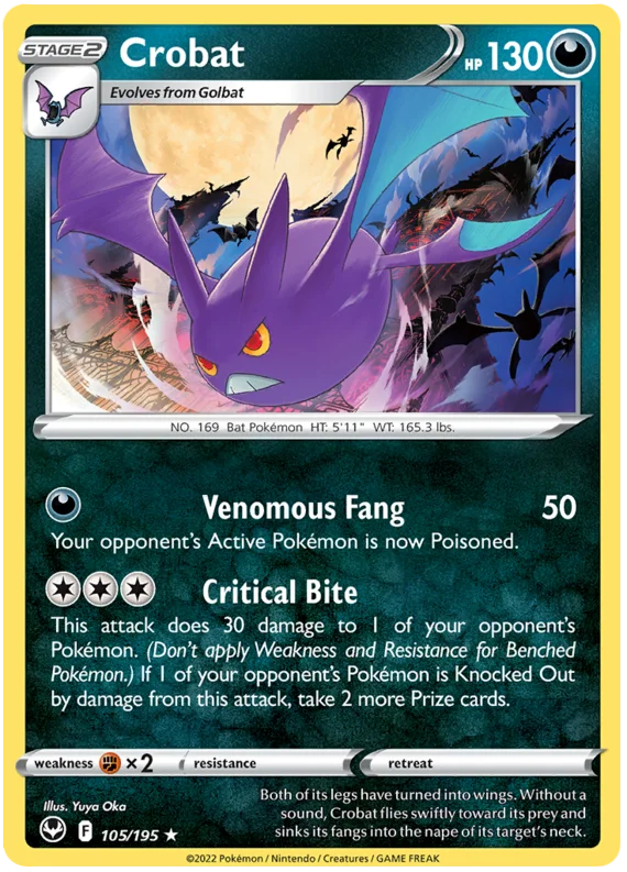 Crobat Silver Tempest Pokemon Single 105/195