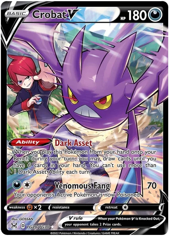 Crobat V Lost Origin Trainer Gallery Pokemon Single Card TG20/TG30