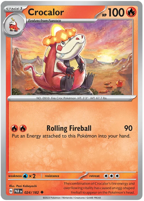Crocalor Paradox Rift Single Pokemon Card 024/182