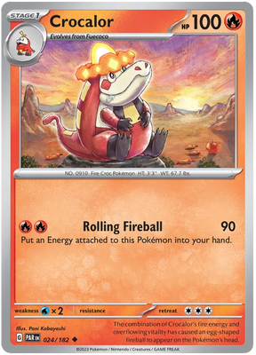 Crocalor Paradox Rift Single Pokemon Card 024/182
