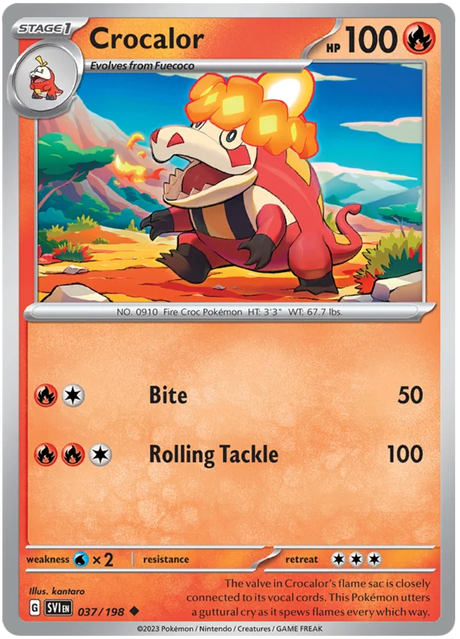 Crocalor Scarlet & Violet Base Set Pokemon Card Single