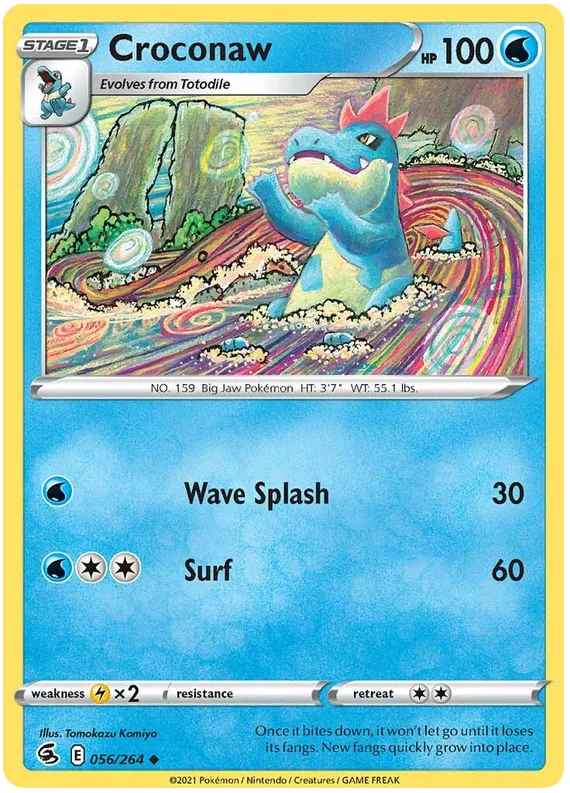Croconaw Fusion Strike Pokemon Card Singles 056/264