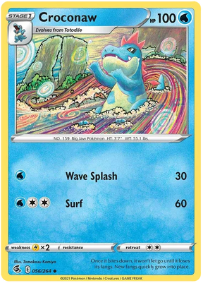 Croconaw Fusion Strike Pokemon Card Singles 056/264