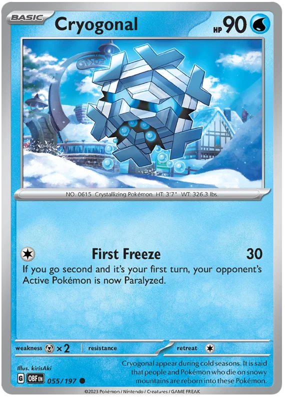 Cryogonal Obsidian Flames Single Pokemon Card