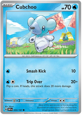 Cubchoo Obsidian Flames Single Pokemon Card