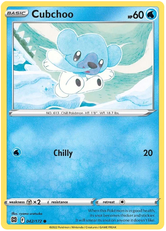 Cubchoo Brilliant Stars Pokemon Card Singles 042/172
