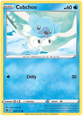 Cubchoo Brilliant Stars Pokemon Card Singles 042/172