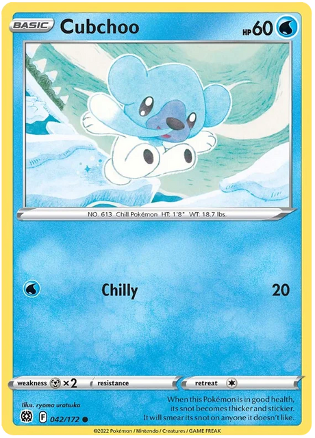 Cubchoo Brilliant Stars Pokemon Card Singles 042/172
