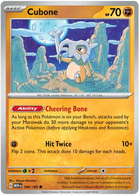 Cubone 151 Single Pokemon Card