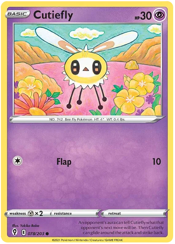 Cutiefly 078/203 - Pokemon TCG Evolving Skies card