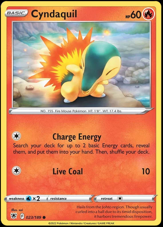 Cyndaquil Astral Radiance Pokemon Card Singles 023/189