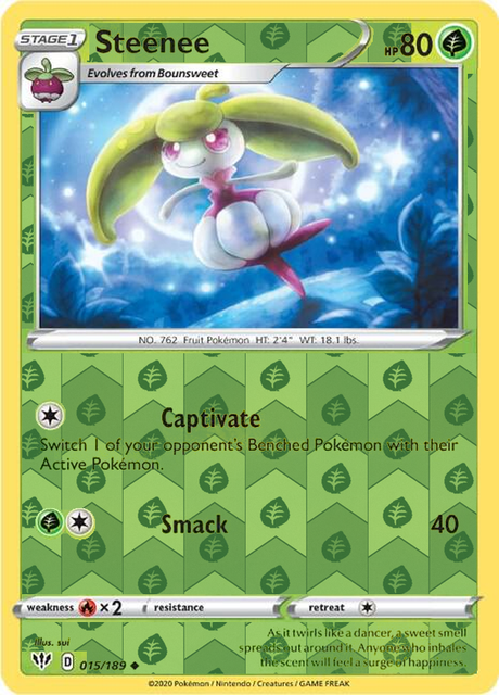 Steenee 015/189, Darkness Ablaze, Reverse Holo finish, representative matte composite