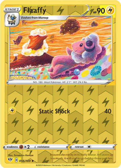 Flaaffy 056/189, Darkness Ablaze, Reverse Holo finish, representative matte composite