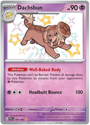 Dachsbun Paldean Fates Pokemon Card Single 161/091