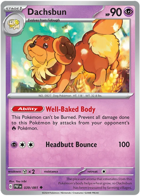 Dachsbun Paldean Fates Pokemon Card Single 039/091