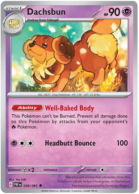 Dachsbun Paldean Fates Pokemon Card Single 039/091