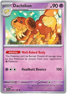Dachsbun Scarlet & Violet Base Set Pokemon Card Single
