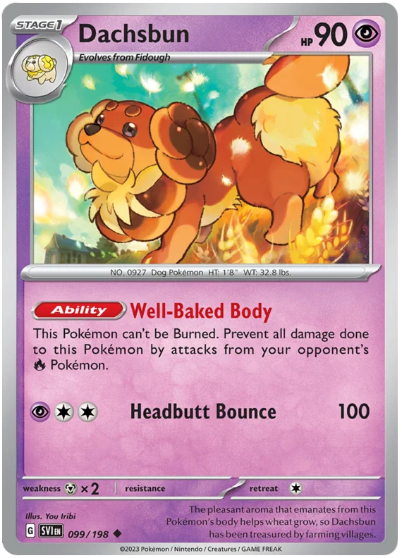 Dachsbun Scarlet & Violet Base Set Pokemon Card Single