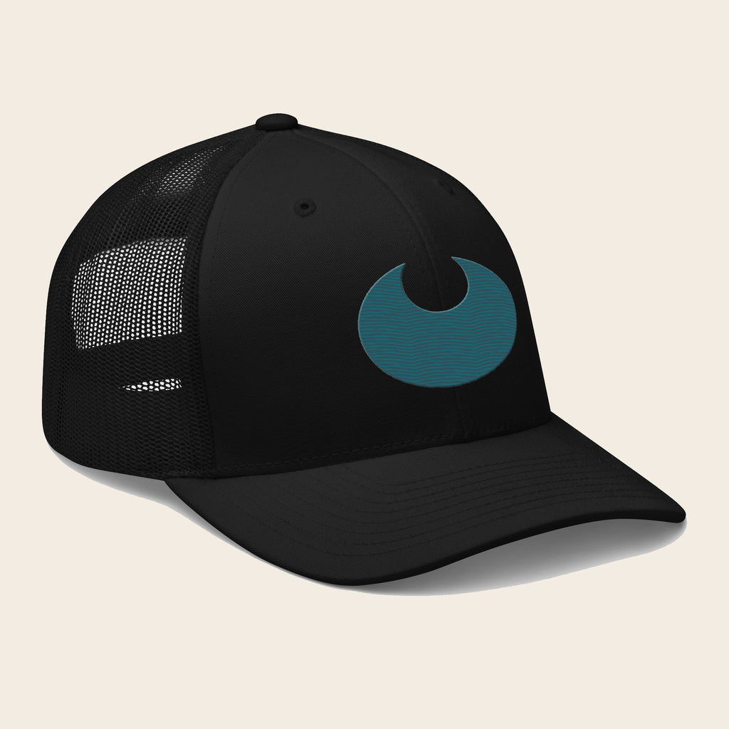 Darkness Type Pokemon 3D Embroidered Black with Black Mesh Back Trucker Hat Front Right