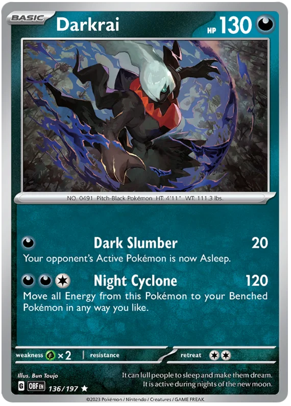 Darkrai Obsidian Flames Single Pokemon Card
