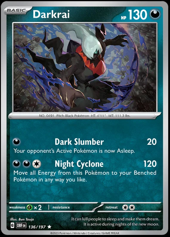 Darkrai Obsidian Flames Single Pokemon Card