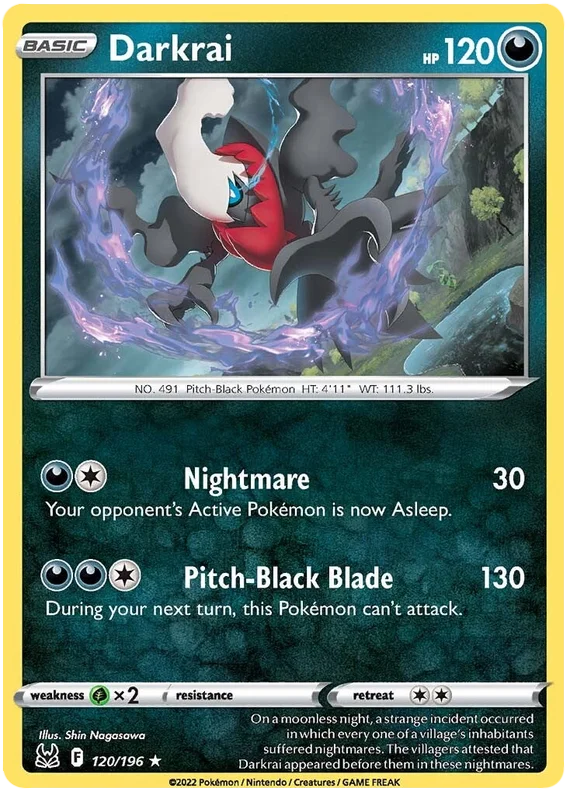 Darkrai Lost Origin Pokemon Single Card 120/196