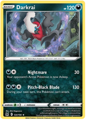 Darkrai Lost Origin Pokemon Single Card 120/196