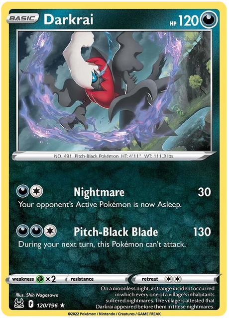 Darkrai Lost Origin Pokemon Single Card 120/196