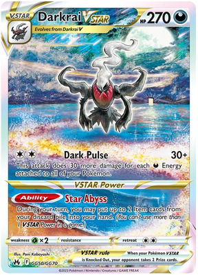 Darkrai VSTAR Crown Zenith Galarian Gallery Pokemon Card Single
