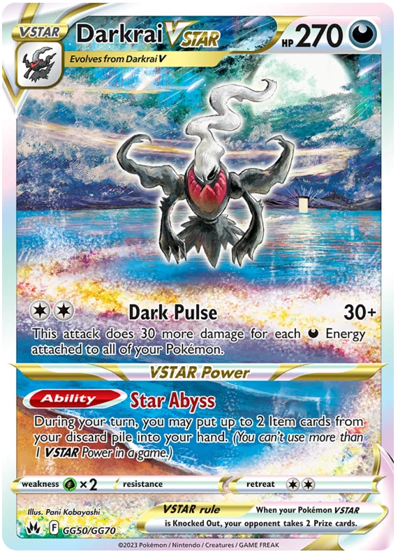 Darkrai VSTAR Crown Zenith Galarian Gallery Pokemon Card Single