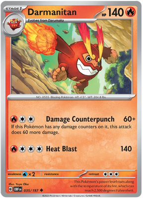 Darmanitan Obsidian Flames Single Pokemon Card