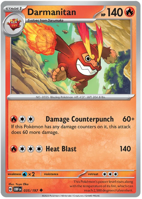 Darmanitan Obsidian Flames Single Pokemon Card
