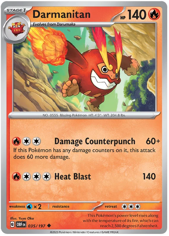 Darmanitan Obsidian Flames Single Pokemon Card