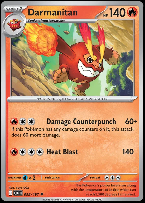 Darmanitan Obsidian Flames Single Pokemon Card